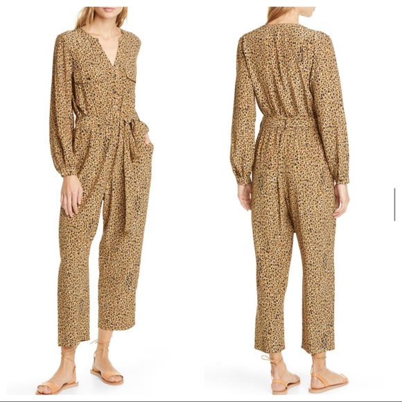 NWT Dolan Neela Cheetah Print Long Sleeve Jumpsuit - Picture 3 of 7